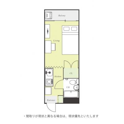 ユニオンマンスリー稲城２　205　1R・セミダブル☆勉強や在宅ワークにおすすめ！デスク・チェア付きのお部屋♪の間取り図