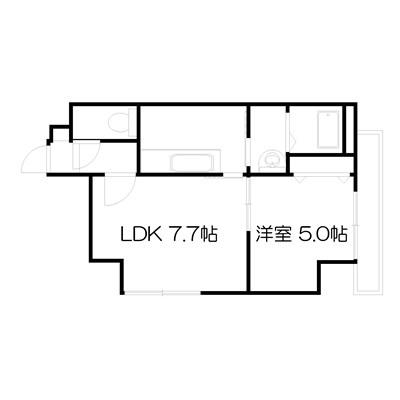 POROKARI資生館小学校前A/中心部徒歩圏/ネット無料の間取り図