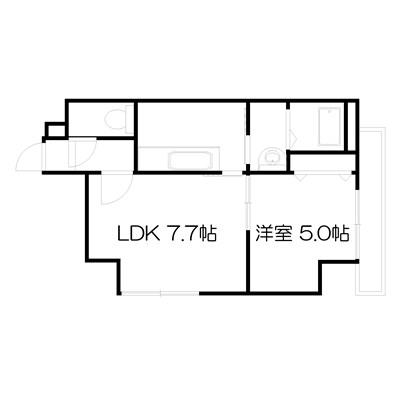 POROKARI資生館小学校前C/エアコン/中心部徒歩圏内の間取り図