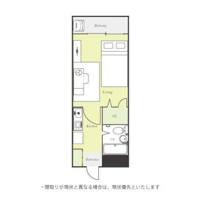 ユニオンマンスリー入間市１　304　1K・セミダブル☆西武池袋線利用で所沢・池袋へダイレクトアクセス。デスクや生活家電付きのお部屋の間取り図