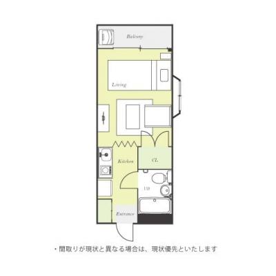 ●2026年4月9日から入居可●ユニオンマンスリー伊勢原駅前１　305　1R・シングル・くつろぎstyle☆小田急小田原線「伊勢原駅」から徒歩3分/人気の角部屋の間取り図