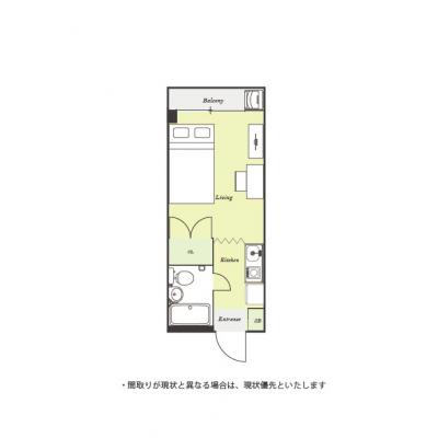 ユニオンマンスリー永山２　410　1R・セミダブル☆最上階のお部屋♪法人もまとめて入居可♪京王相模原線と小田急多摩線沿線の間取り図