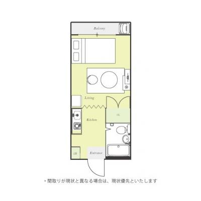 ユニオンマンスリー京王稲田堤セレーノ１　221　1R・セミダブル☆京王相模原線「京王稲田堤駅」から徒歩/人気の角部屋の間取り図