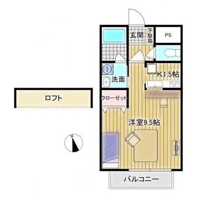Bizroom／スプリングヒルあじさい203【２名利用〇】ミニロフト付きで天井高め！学生も利用可！の間取り図