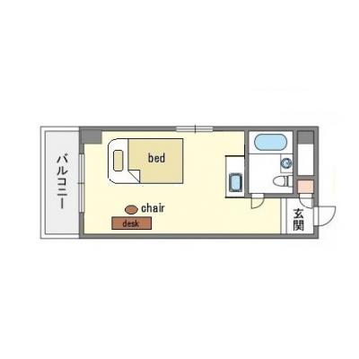 プチメゾン薬院　A    　　🚘近隣CP　　　🚭禁煙　　　　【法人契約】の間取り図