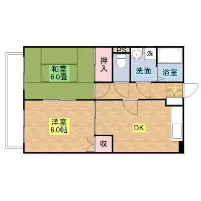 コートダジュール（２ＬＤＫ）の間取り図