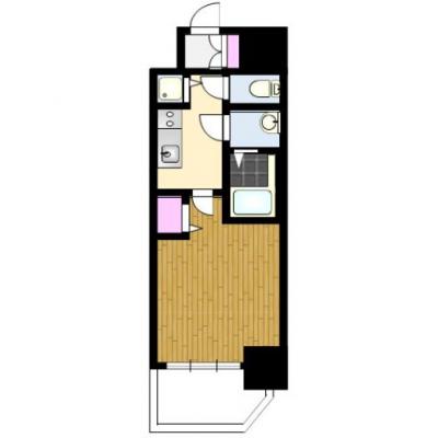 ★最短4月27日から入居可能★室内動画有り・G-style.BBwf大阪　野田阪神駅前1(禁煙)【嬉しいインターネット料金込み♪食器類や調理器具等の生活備品も日額料金に含んでいます♪】の間取り図