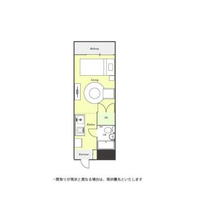 ユニオンマンスリー京王堀之内ヴァンヴェール２　305　1R・シングル☆南向き＆眺望良好のお部屋♪コンビニ・スーパー至近の物件♪の間取り図