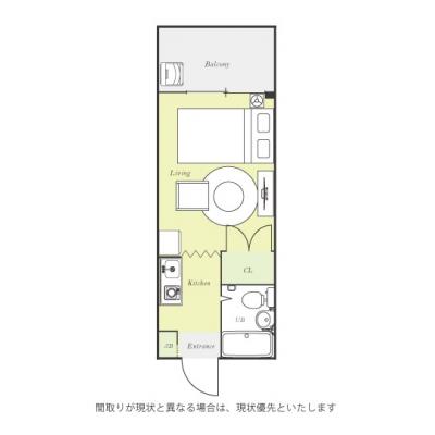 ●2026年5月15日から入居可●ユニオンマンスリー福生ビエント２　204　1R・セミダブル☆快適なソファ付き♪■福生から拝島まで5分/立川まで最短17分の間取り図