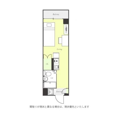 ●2026年4月19日から入居可●ユニオンマンスリー二子新地駅前１　304　1R・シングル☆東急田園都市線「二子新地駅」から徒歩2分！駒沢大学駅や渋谷駅へ乗換なしの間取り図
