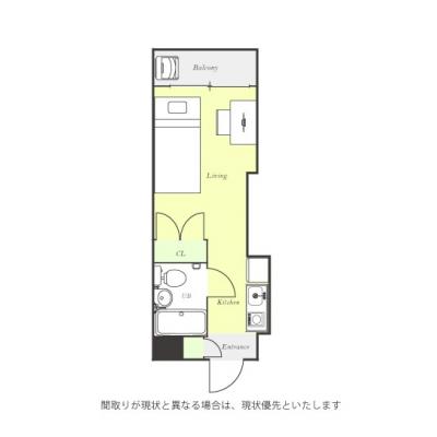 ユニオンマンスリー生麦１　402　1R・シングル☆駅近くには24時まで営業のスーパーマーケット「まいばすけっと」あり■選べるWi-Fi格安レンタル中！の間取り図