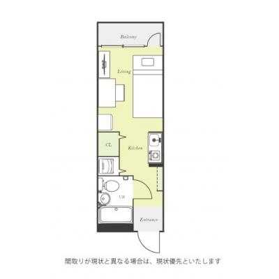 ユニオンマンスリー横浜保土ヶ谷１　302　1R・シングル☆モニター付きインターフォン完備♪駅チカには24時まで営業のスーパーマーケットありの間取り図