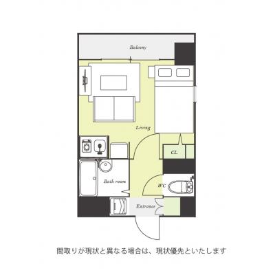 ユニオンマンスリー浦安駅前１　201　1R・セミダブル・くつろぎstyle☆駅徒歩3分♪オートロック付＆バストイレ別マンション！ソファー＆32型TVあり！■選べるWi-Fi格安レンタル中！の間取り図