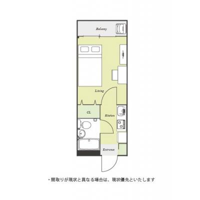 ユニオンマンスリー狭山ヶ丘１　205　1K・セミダブル☆■安心のモニター付きインターフォン完備♪調理に便利な２口ガスコンロ付きの間取り図