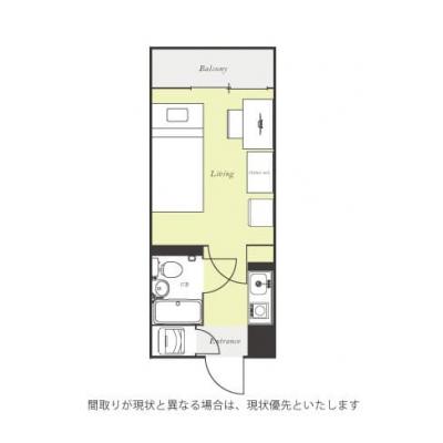 ユニオンマンスリー志木１　311　1K・シングル☆【禁煙ルーム】東武東上線志木駅から徒歩、池袋駅まで4駅/モニター付きインターフォン＆冷蔵庫や洗濯機など家電のあるお部屋の間取り図