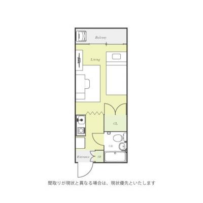 ユニオンマンスリー羽村１　203　1R・シングル☆JR青梅線沿線、立川駅や吉祥寺駅まで乗換なし/人気の角部屋＆デスクや生活家電のあるお部屋の間取り図