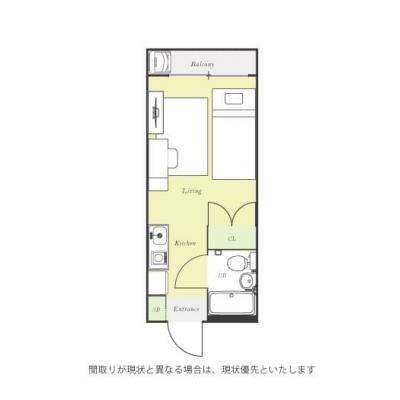 ユニオンマンスリー永山２　202　1R・シングル☆人気のシステムデスク＆チェア付き♪■明大前駅や新宿駅へ乗り換えなしでアクセスの間取り図