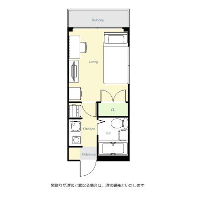 ユニオンマンスリー恋ヶ窪１　205　1K・シングル☆人気の角部屋＆２面採光で日当たり抜群♪■西武国分寺線「恋ヶ窪駅」徒歩3分の間取り図