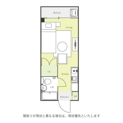 ユニオンマンスリー立川２　313　1R・シングル☆快適なソファ付き♪駅前には商業施設も多数ありの間取り図