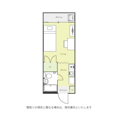 ユニオンマンスリー立川２　302　1R・シングル☆の間取り図