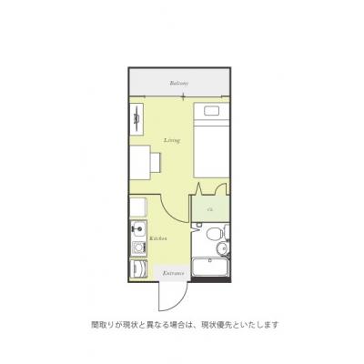 ユニオンマンスリー八王子高尾１　203　1K・シングル☆近くにはスーパー「ダイエー」や「イーアス」「スーパーバリュー」など複数ありの間取り図