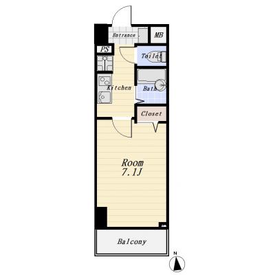 アルカディア西蒲田　Cタイプ　【禁煙ルーム】【オートロック】【ソファ付き】の間取り図