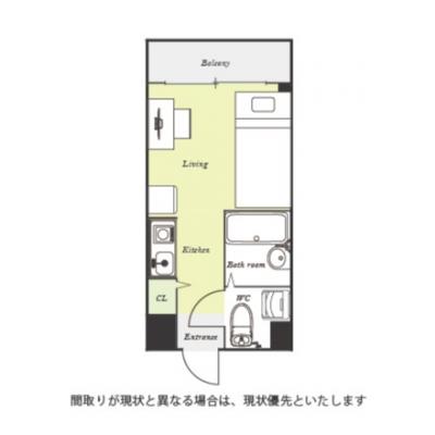 ユニオンマンスリー武蔵小杉駅前１　603　1R・シングル☆■JR線「武蔵小杉駅」徒歩3分/多数の路線利用可能で東京・渋谷・新宿まで乗換なしの間取り図