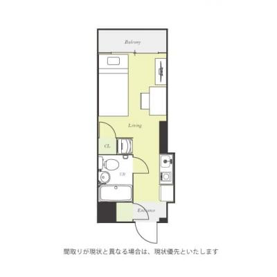 ユニオンマンスリー武蔵中原１　302　1R・シングル☆JR南武線「武蔵中原駅」から徒歩6分、登戸駅まで乗換なし/デスクや家電のあるお部屋■選べるWi-Fi格安レンタル中！の間取り図