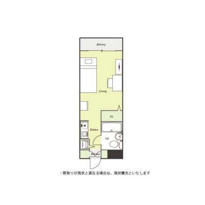 ユニオンマンスリー南林間１　210　1R・シングル☆人気のデスク＆チェア付きの間取り図