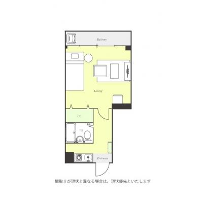 ユニオンマンスリー原木中山プラシード１　104　1K・シングル☆東京メトロ東西線利用で、船橋駅や浦安駅へ乗換なしの間取り図