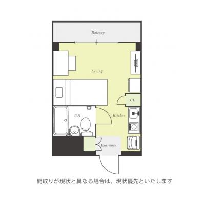 ユニオンマンスリー草加１　105　1R・シングル☆オートロック＆モニター付きインターフォン完備♪デスク＆チェア付き♪の間取り図