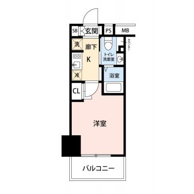 【✨🎁12月入居限定SALE🎁✨】【禁煙🚭/Wi-Fi無料🌐】マイナビSTAY京急蒲田駅前　508の間取り図