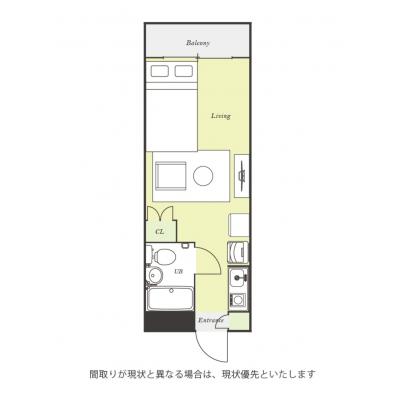 ユニオンマンスリー聖蹟桜ヶ丘１　205　1R・セミダブル☆室内洗濯機＆オシャレ家具のお部屋♪の間取り図