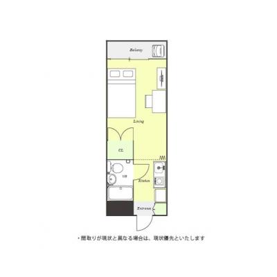 ユニオンマンスリー八王子北野５　204　1R・セミダブル☆デスク・チェア付きのお部屋♪駅には23時半まで営業の「京王ストア」ありの間取り図