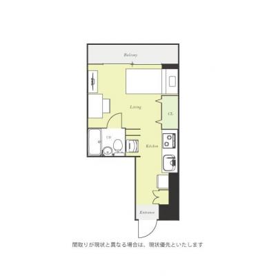 ●2026年5月4日から入居可●ユニオンマンスリー調布３　202　1R・シングル☆人気の２口ガスコンロ＆室内洗濯機のお部屋♪の間取り図