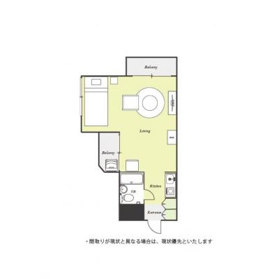 ユニオンマンスリー久米川１　101　1R・シングル☆角部屋♪モニター付きインターフォン完備■西武新宿線　「久米川駅」　徒歩5分の間取り図