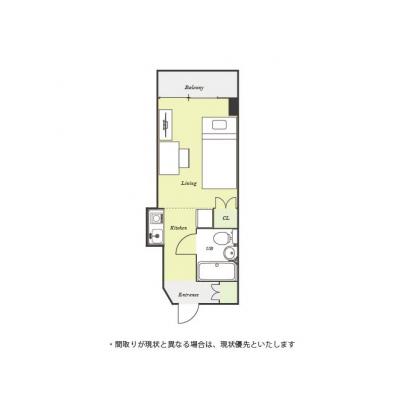 ユニオンマンスリー子安１　208　1R・シングル☆明るいナチュラルインテリア♪の間取り図