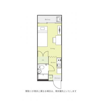 ●2026年4月6日から入居可●ユニオンマンスリー小手指４　311　1R・シングル☆西武池袋線利用で所沢駅へ2駅＆池袋駅まで乗換なし。駅前には24時間営業のスーパー「西友」ありの間取り図