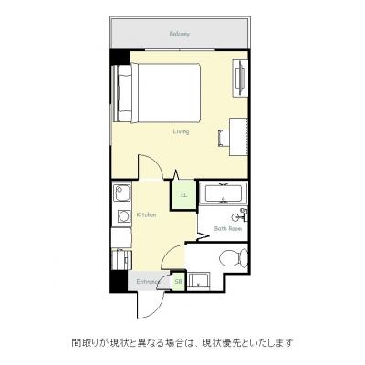 ユニオンマンスリー永山１　307　1K・ダブル☆宅配BOX完備♪バストイレ別＆独立洗面台＆室内洗濯機＆デスク・チェアのお部屋♪の間取り図