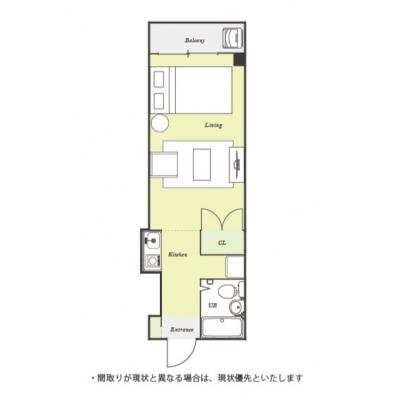 ユニオンマンスリー立川４　506　1R・セミダブル☆眺めのいい快適なお部屋♪ゆったりくつろげるソファ＆ローテーブル付き♪の間取り図