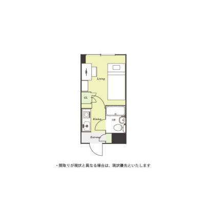 ユニオンマンスリー浦安１　903　1K・シングル☆◆インターネット固定回線（有線）無料の部屋◆高層階のお部屋♪女性にも安心のオートロック完備の間取り図