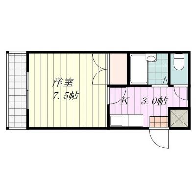 Ｓマンスリー松山市駅南【Ｂタイプ・伊予鉄高島屋すぐそば・松山市駅徒歩3分・コンビニ近隣】の間取り図