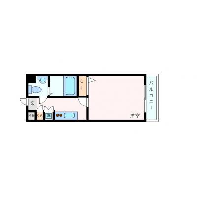 OneLife博多Dスタジオの間取り図