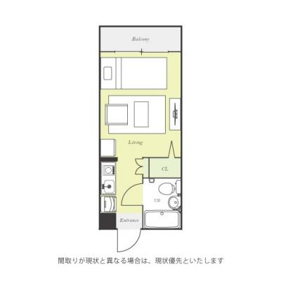 ユニオンマンスリーつつじヶ丘１　202　1R・シングル☆◆インターネット固定回線（有線・Wi-Fi）無料の部屋◆の間取り図