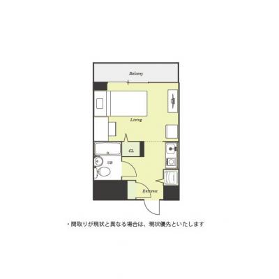 ユニオンマンスリー二子新地１　907　1R・シングル☆東急田園都市線　二子新地駅　徒歩7分/角部屋＆最上階のお部屋！の間取り図