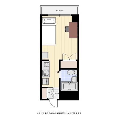 ユニオンマンスリー横浜中央２　303　1K・シングル☆◆インターネット固定回線（有線）無料の部屋◆室内洗濯機完備！コンビニ至近の駅チカ物件！の間取り図