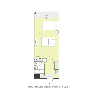 ●2026年5月6日から入居可●ユニオンマンスリー蕨１　402　1R・セミダブル☆◆インターネット固定回線（有線）無料の部屋◆安心のオートロック＆モニター付きインターフォンの間取り図