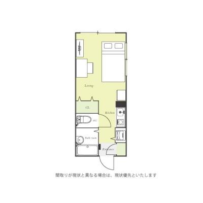 ユニオンマンスリー稲毛１　103　1R・セミダブル☆人気の角部屋＆２面採光♪バストイレ別♪■東京駅や品川駅まで乗換なしの間取り図