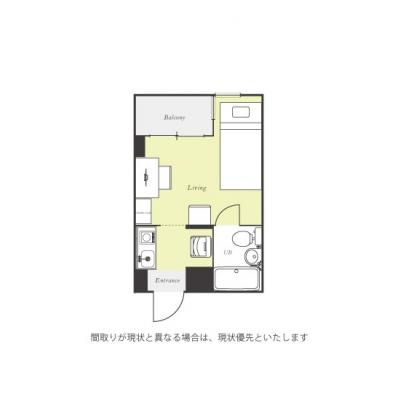 ユニオンマンスリー千葉本八幡２　104　1R・シングル☆安心のモニター付きインターフォン♪■24時間営業スーパーやコンビニありの間取り図