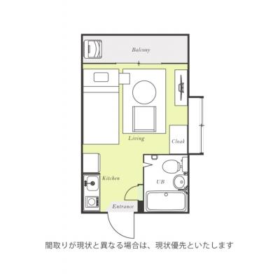 ユニオンマンスリー東船橋ルーチェ１　101　1R・シングル☆人気の角部屋♪パリアパルトマン風＆アクセントクロス♪の間取り図
